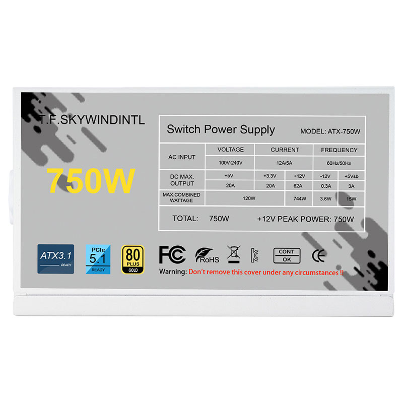 White 750w 850w 1000W 1200W Wa - 1000W White Modular Power Supply 评论和价格